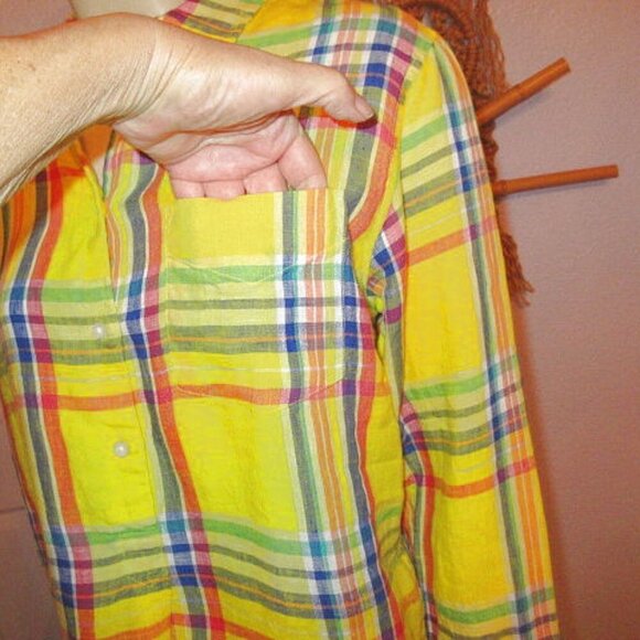 Lauren Ralph Lauren Linen Top Womens Size M Tunic Long Sleeves Coastal Resort - Picture 3 of 12